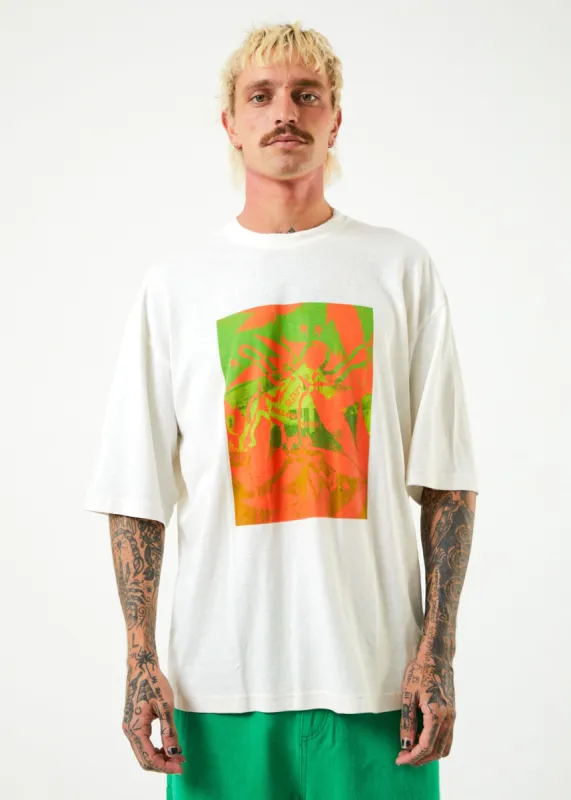 Afends Unisex Sleepy Hollow - Unisex Hemp Boxy Graphic T-Shirt - Off White sold by Afends