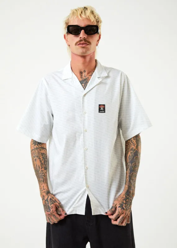 Afends Mens Mushroom - Recycled Cuban Short Sleeve Shirt - White made by Afends