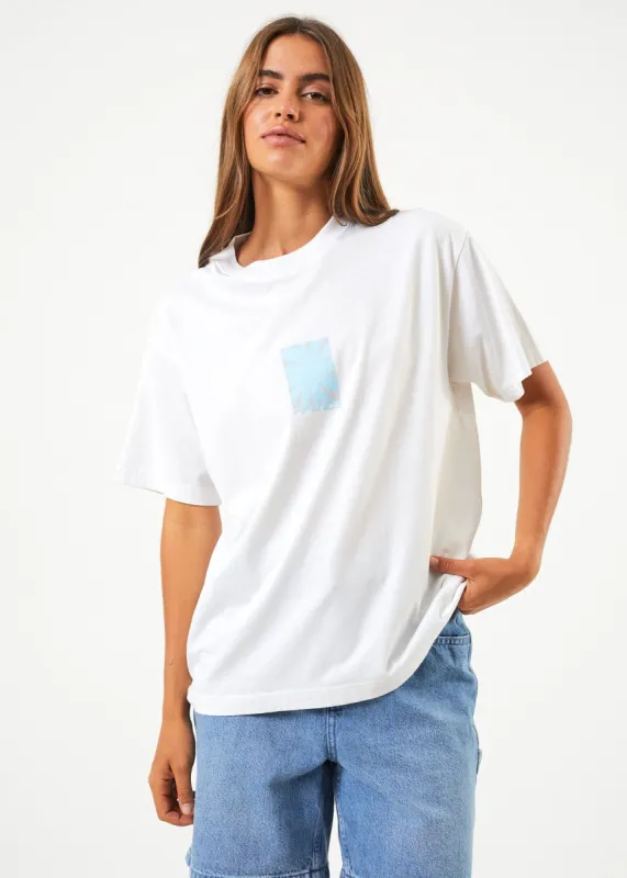 Afends Womens Samia - Recycled Oversized Graphic T-Shirt - White sold by Afends