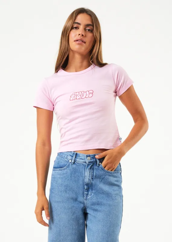 Afends Womens Underworld - Recycled Baby T-Shirt - Powder Pink sold by Afends