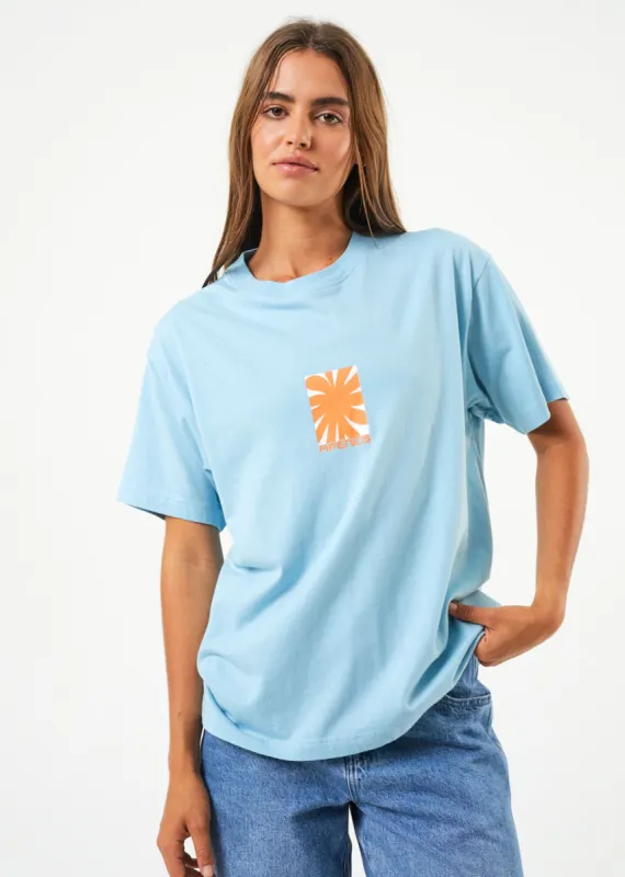 Afends Womens Samia - Recycled Oversized Graphic T-Shirt - Sky Blue sold by Afends