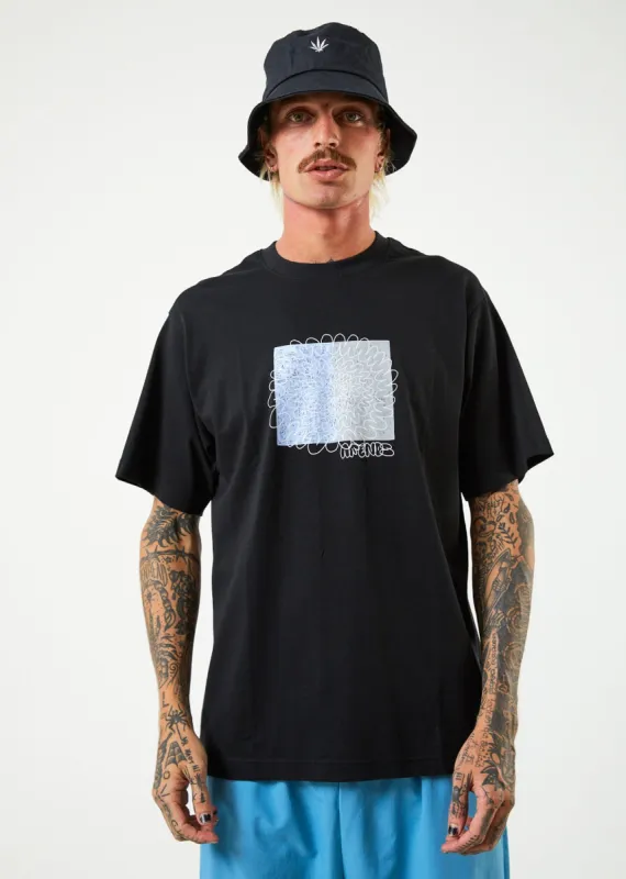 Afends Mens Existence - Recycled Retro Graphic T-Shirt - Black sold by Afends