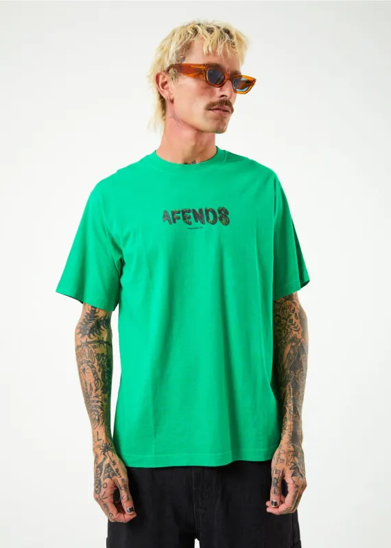 Afends Mens Programmed - Recycled Retro T-Shirt - Forest sold by Afends