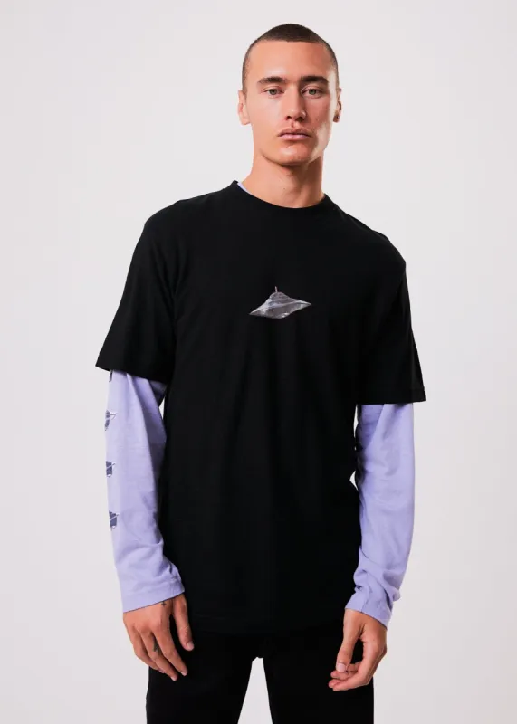 Afends Unisex Experiment - Unisex Hemp Retro Graphic T-Shirt - Black sold by Afends