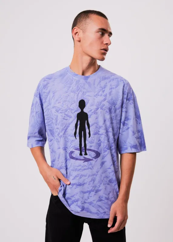 Afends Unisex Crop Circles - Unisex Hemp Oversized Graphic T-Shirt - Violet Wash sold by Afends