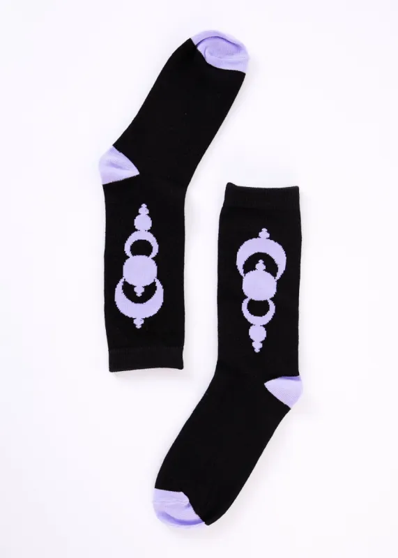 Afends Unisex Galaxy - Hemp Crew Socks - Black sold by Afends