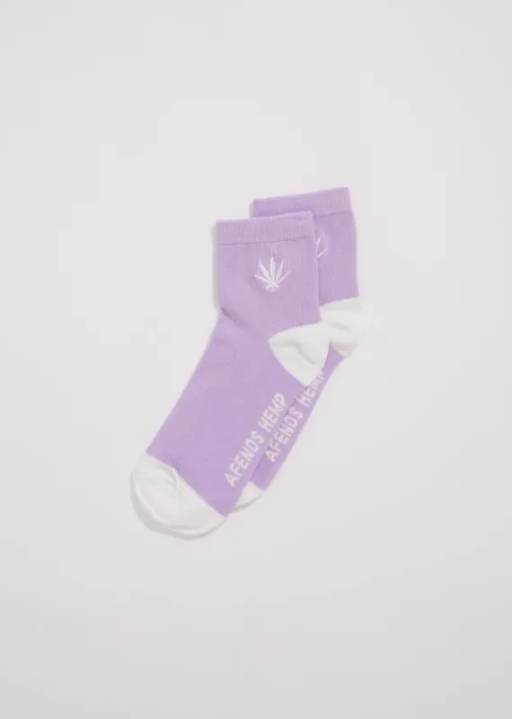 Afends Unisex Revolution - Hemp Crew Socks - Orchid sold by Afends