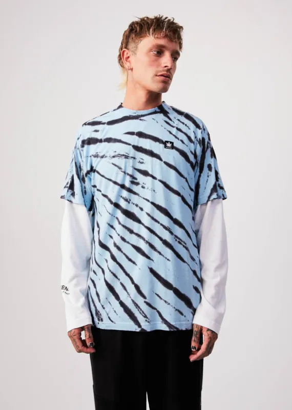 Afends Unisex Controlla - Unisex Hemp Oversized Tie-Dye T-Shirt - Sky Blue sold by Afends