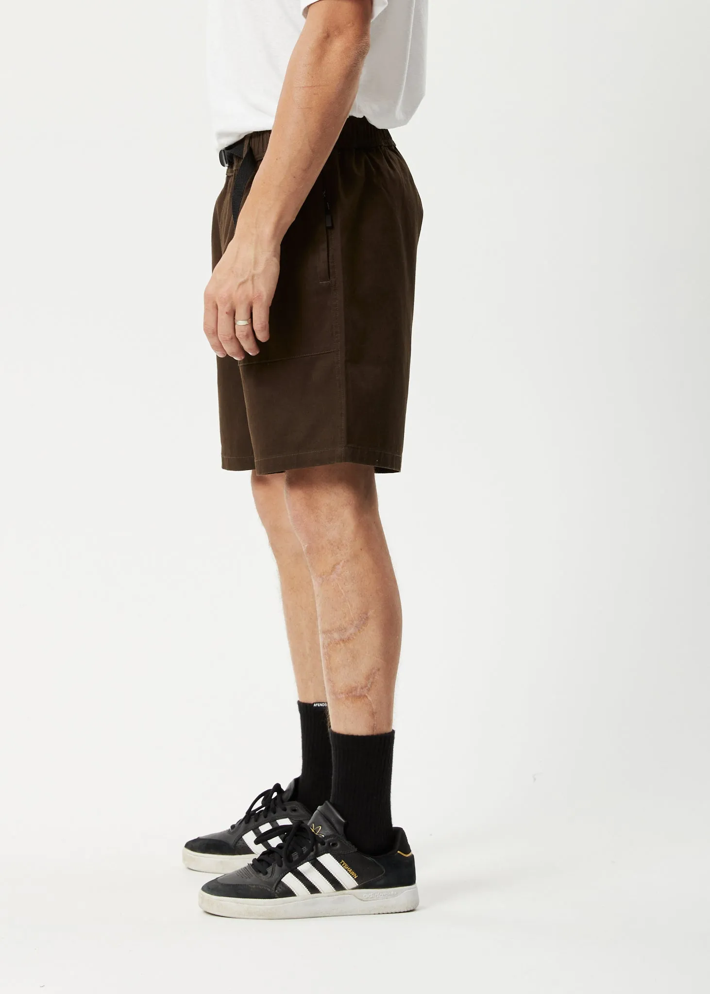 AFENDS Mens Cabal - Elastic Waist Shorts - Coffee sold by Afends product image thumbnail 4