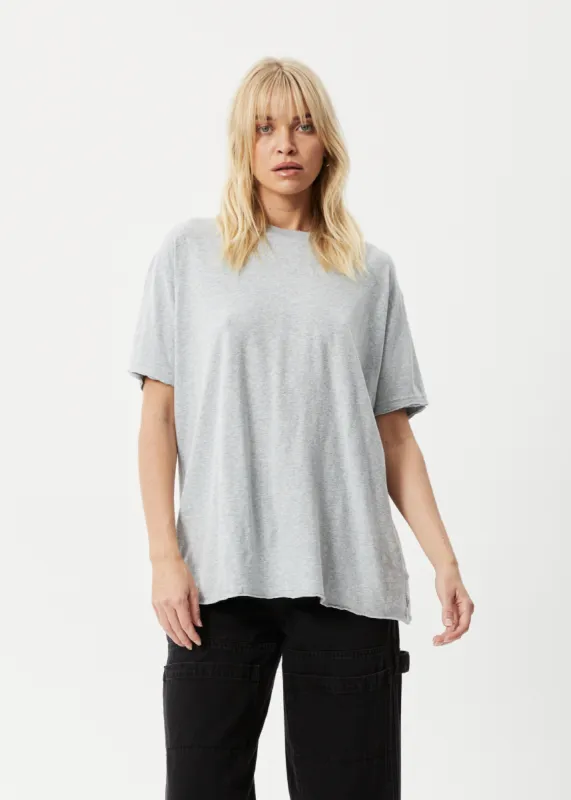 AFENDS Womens Slay - Oversized T-Shirt - Shadow Grey Marle sold by Afends