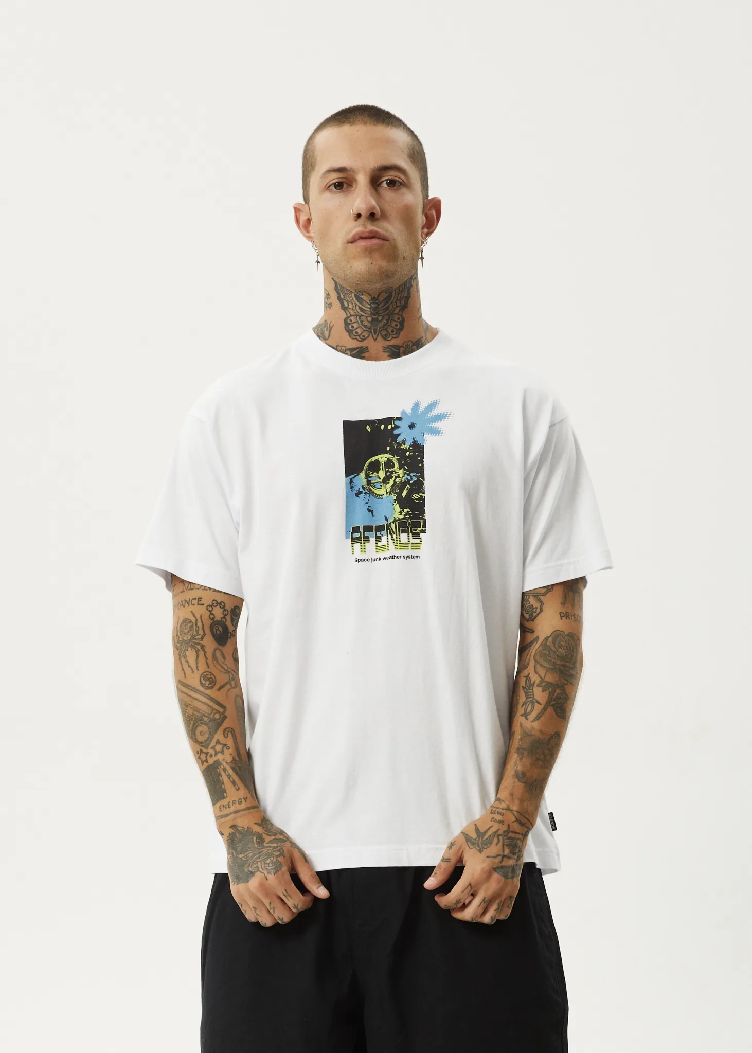 AFENDS Mens Space Junk - Boxy Fit Tee - White sold by Afends product image thumbnail 4
