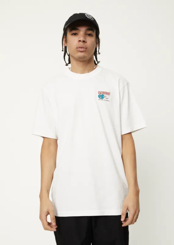 AFENDS Mens Back To It - Retro Graphic Logo T-Shirt - White sold by Afends