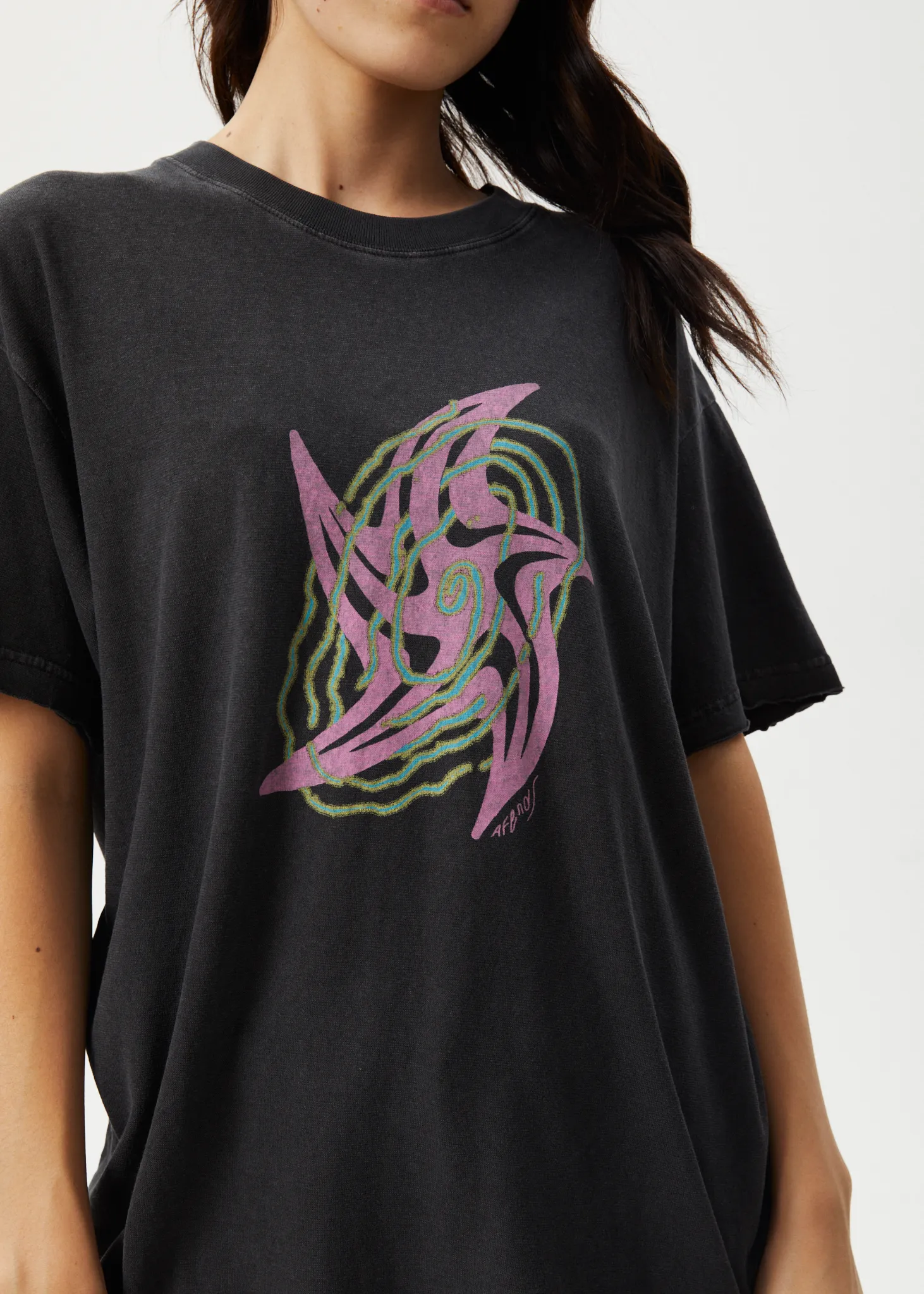 AFENDS Womens Gravity - Oversized Tee - Stone Black sold by Afends product image thumbnail 2