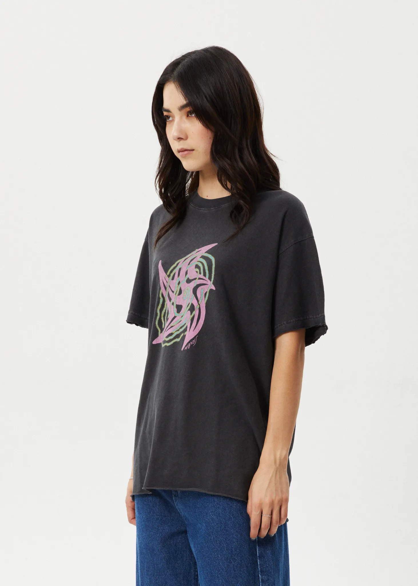 AFENDS Womens Gravity - Oversized Tee - Stone Black sold by Afends product image thumbnail 3