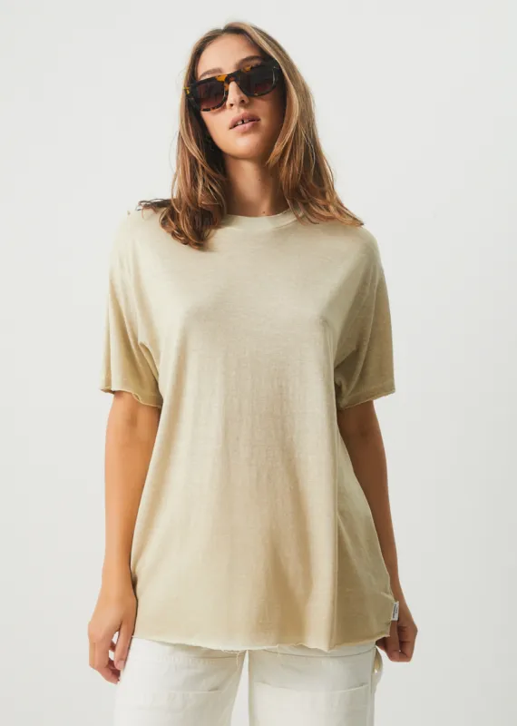AFENDS Womens Slay - Oversized Tee - Cement sold by Afends