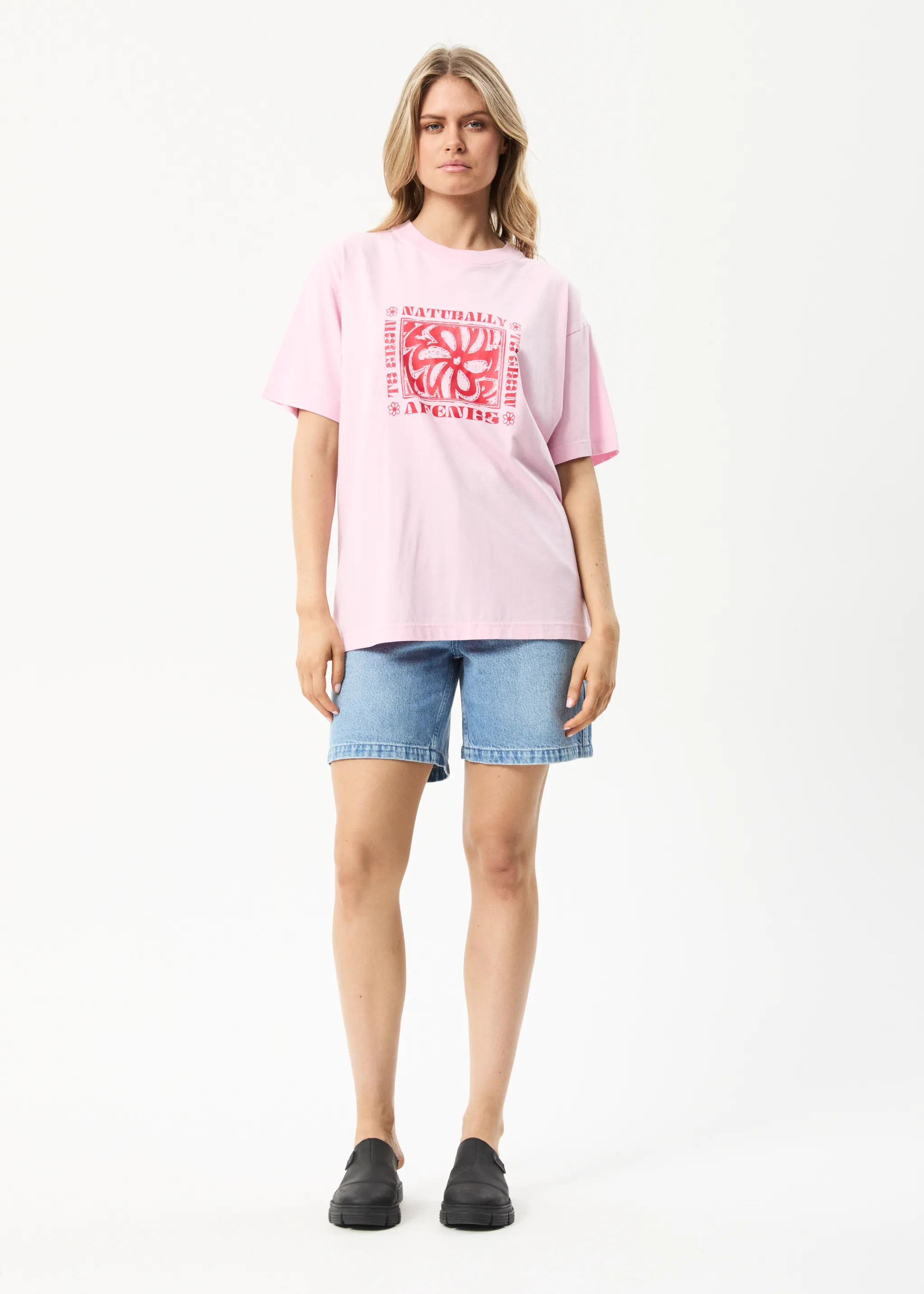 AFENDS Womens To Grow - Oversized Graphic T-Shirt - Powder Pink sold by Afends product image thumbnail 3