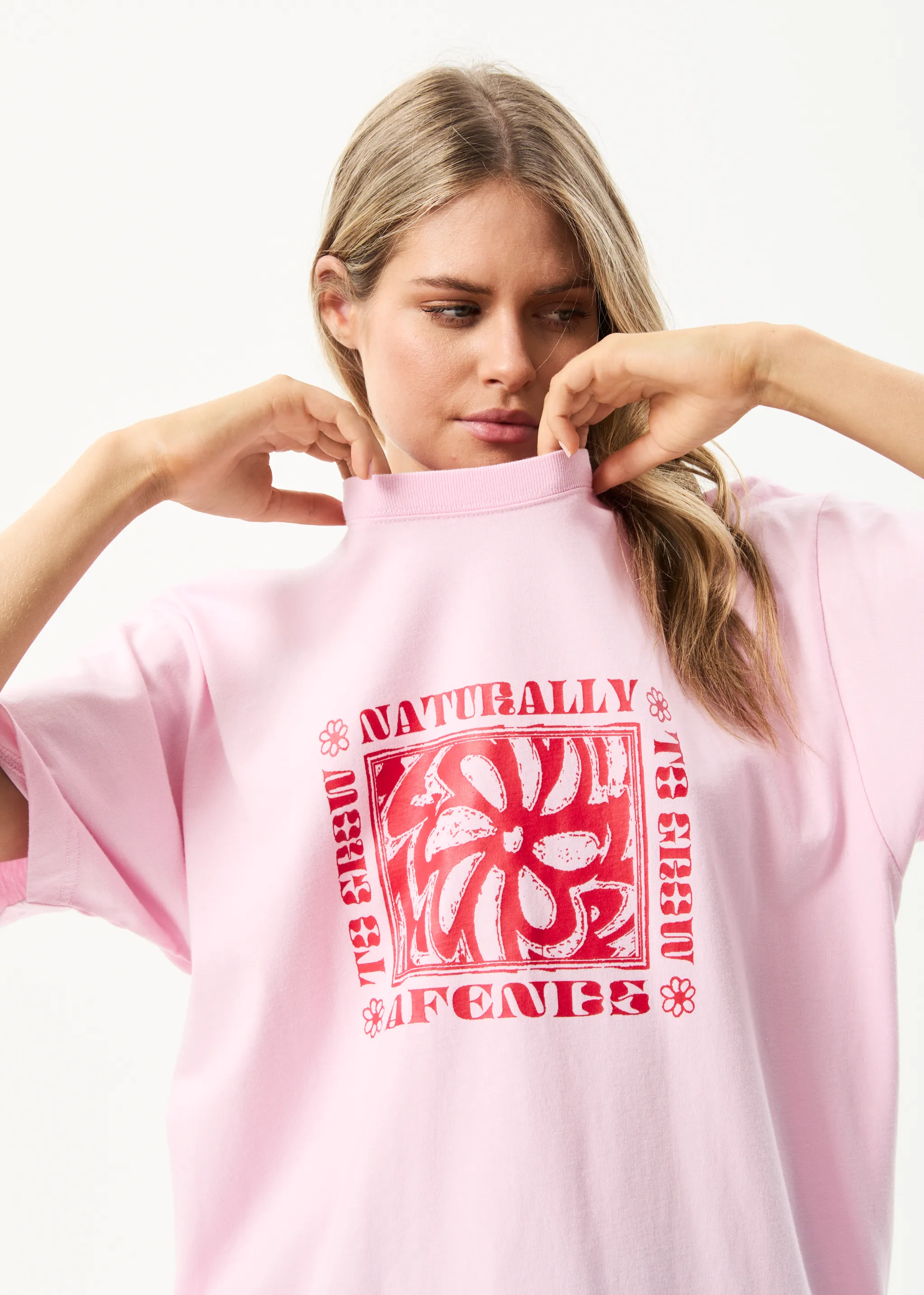 AFENDS Womens To Grow - Oversized Graphic T-Shirt - Powder Pink sold by Afends product image thumbnail 2