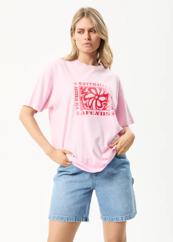 AFENDS Womens To Grow - Oversized Graphic T-Shirt - Powder Pink sold by Afends