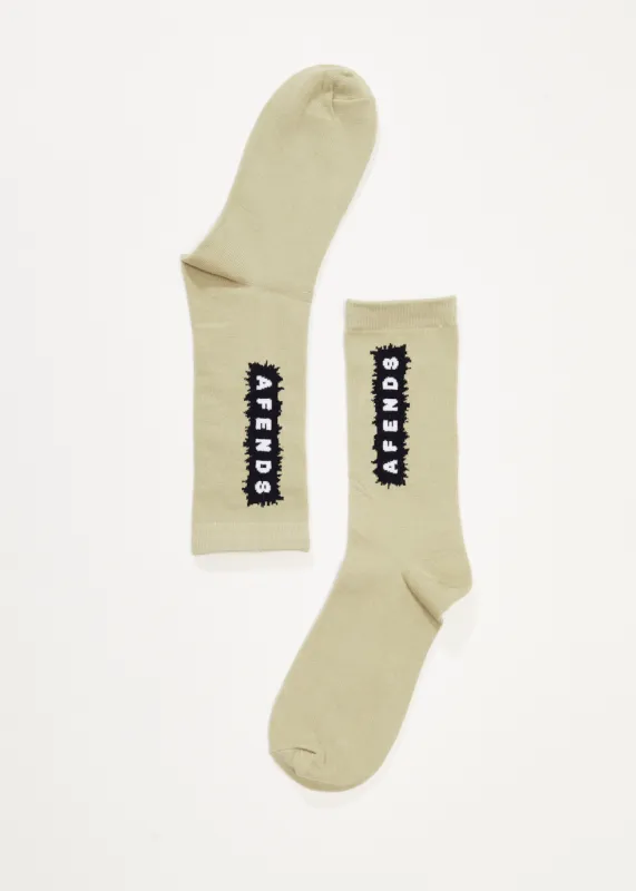 AFENDS Mens World - Socks One Pack - Eucalyptus sold by Afends