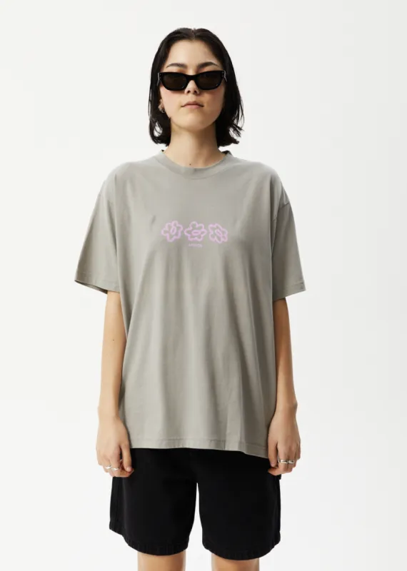 AFENDS Womens Lily Slay - Oversized Graphic T-Shirt - Olive sold by Afends