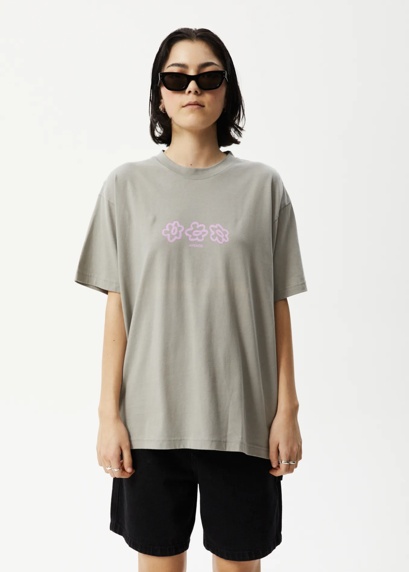 AFENDS Womens Lily Slay - Oversized Graphic T-Shirt - Olive sold by Afends