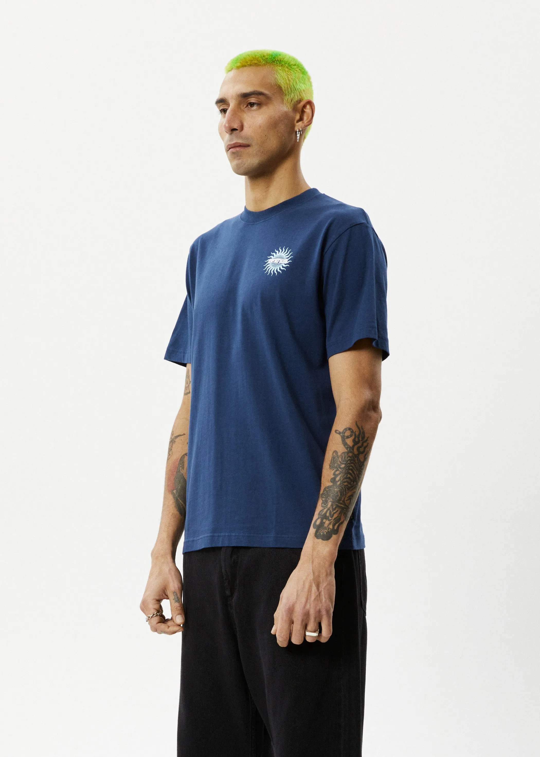 AFENDS Mens Solar Flare - Retro Fit Tee - Navy sold by Afends product image thumbnail 5