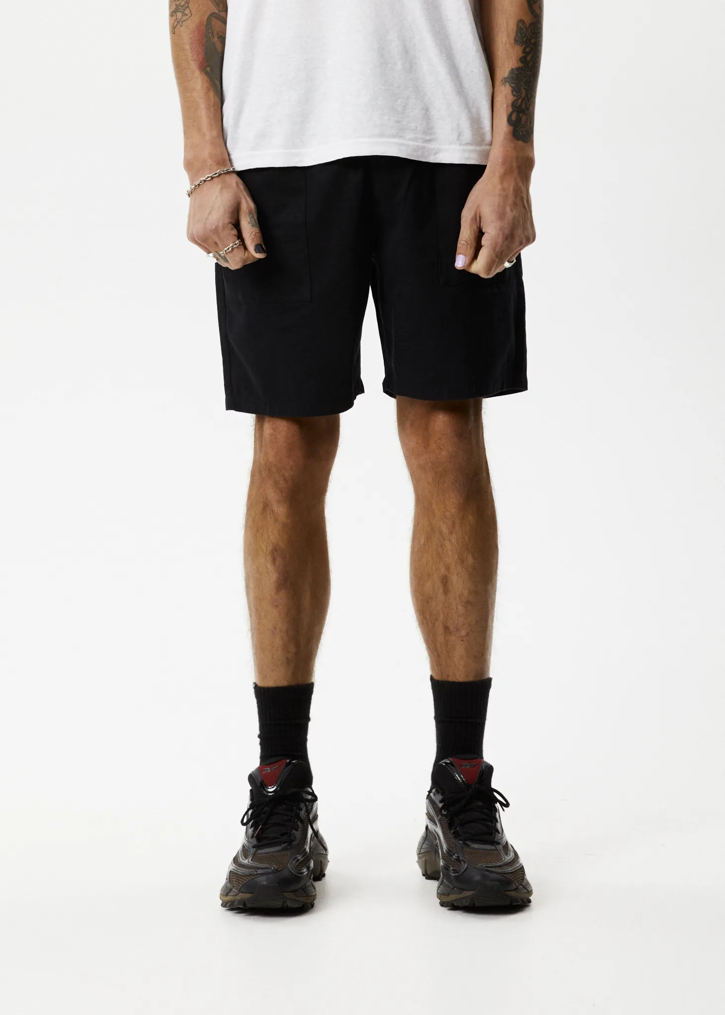 AFENDS Mens Cabal - Elastic Waist Technical Shorts - Black sold by Afends product image thumbnail 2