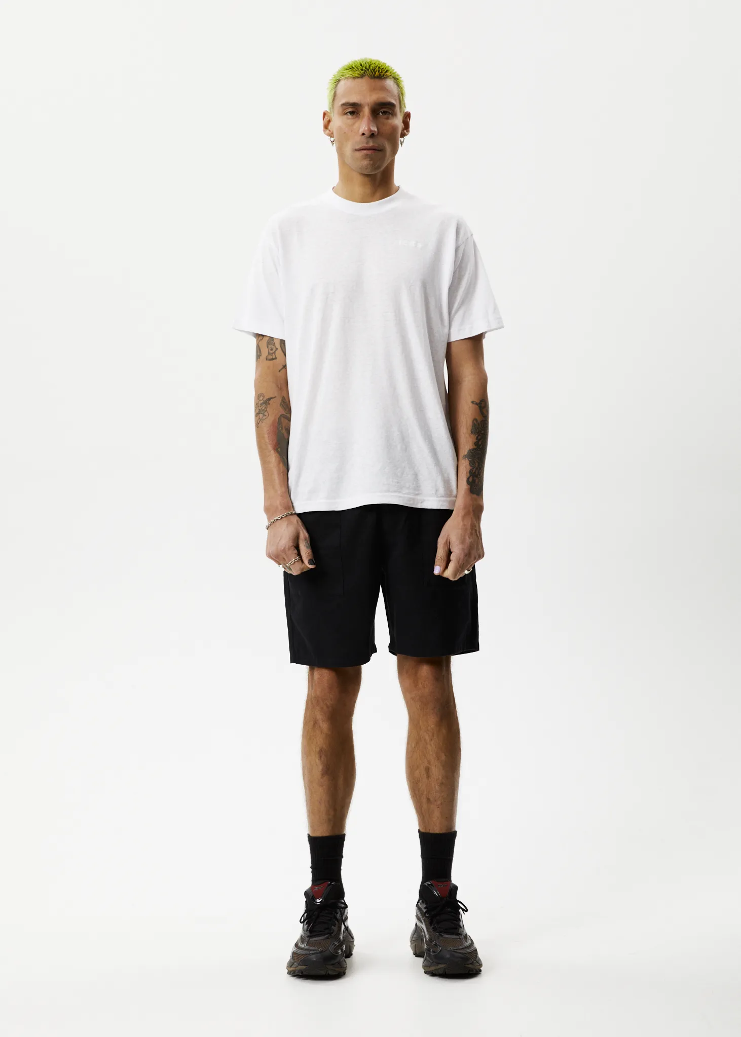 AFENDS Mens Cabal - Elastic Waist Technical Shorts - Black sold by Afends