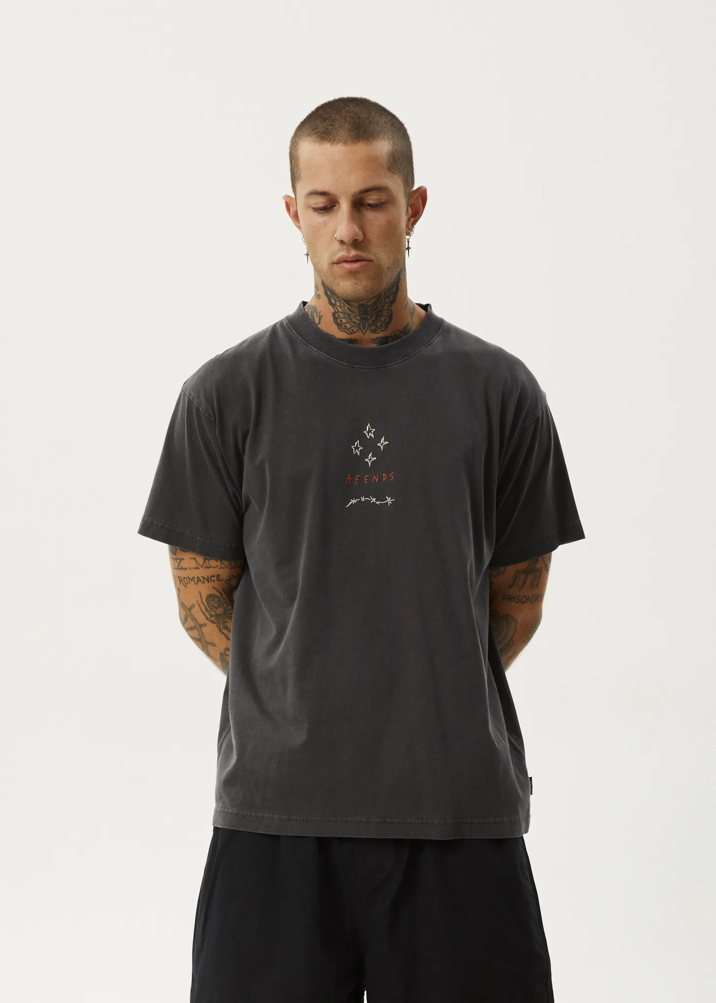 AFENDS Mens Star - Boxy Fit Tee - Stone Black sold by Afends product image thumbnail 4