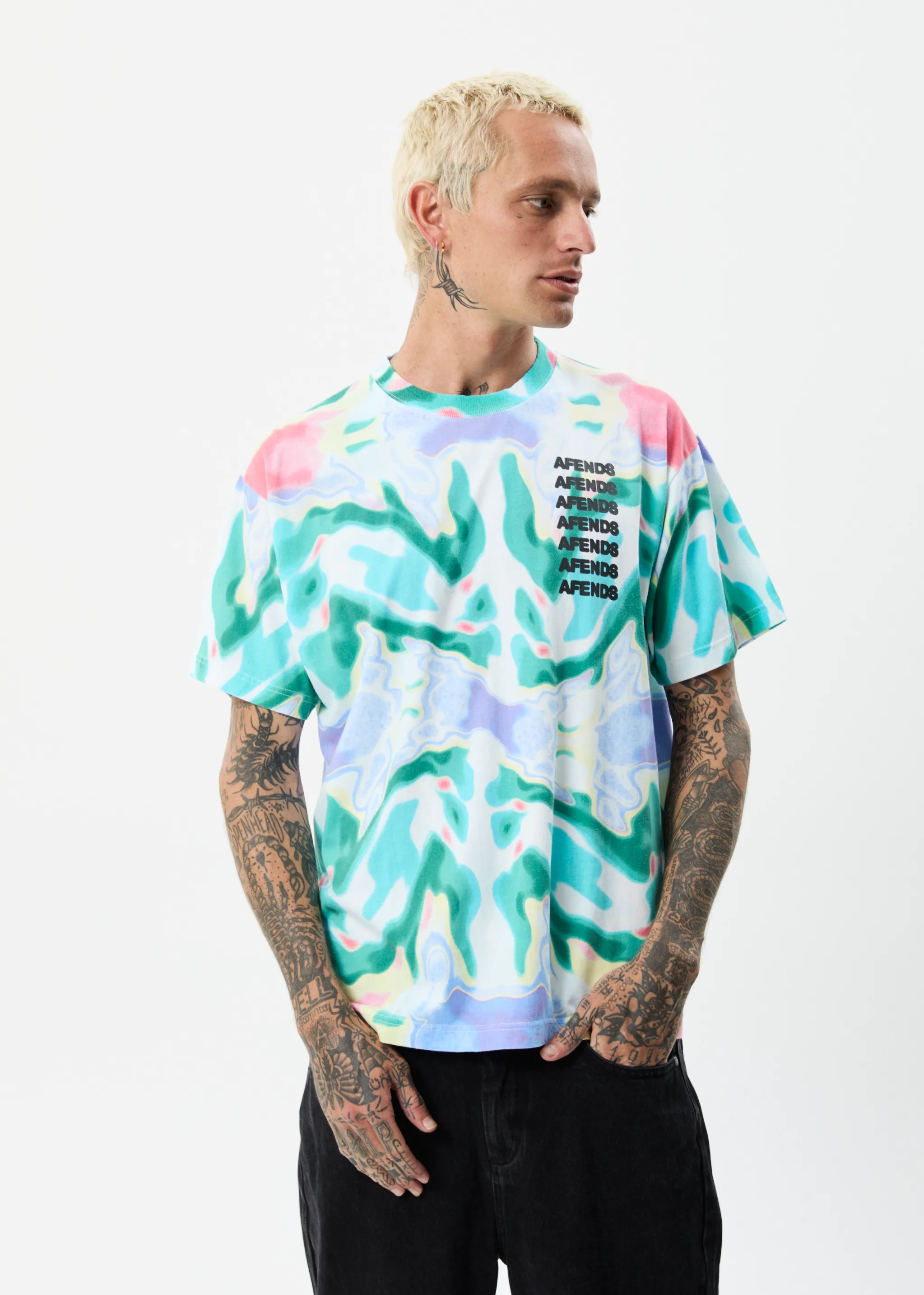 AFENDS Mens Thermal - Boxy T-Shirt - Multi sold by Afends