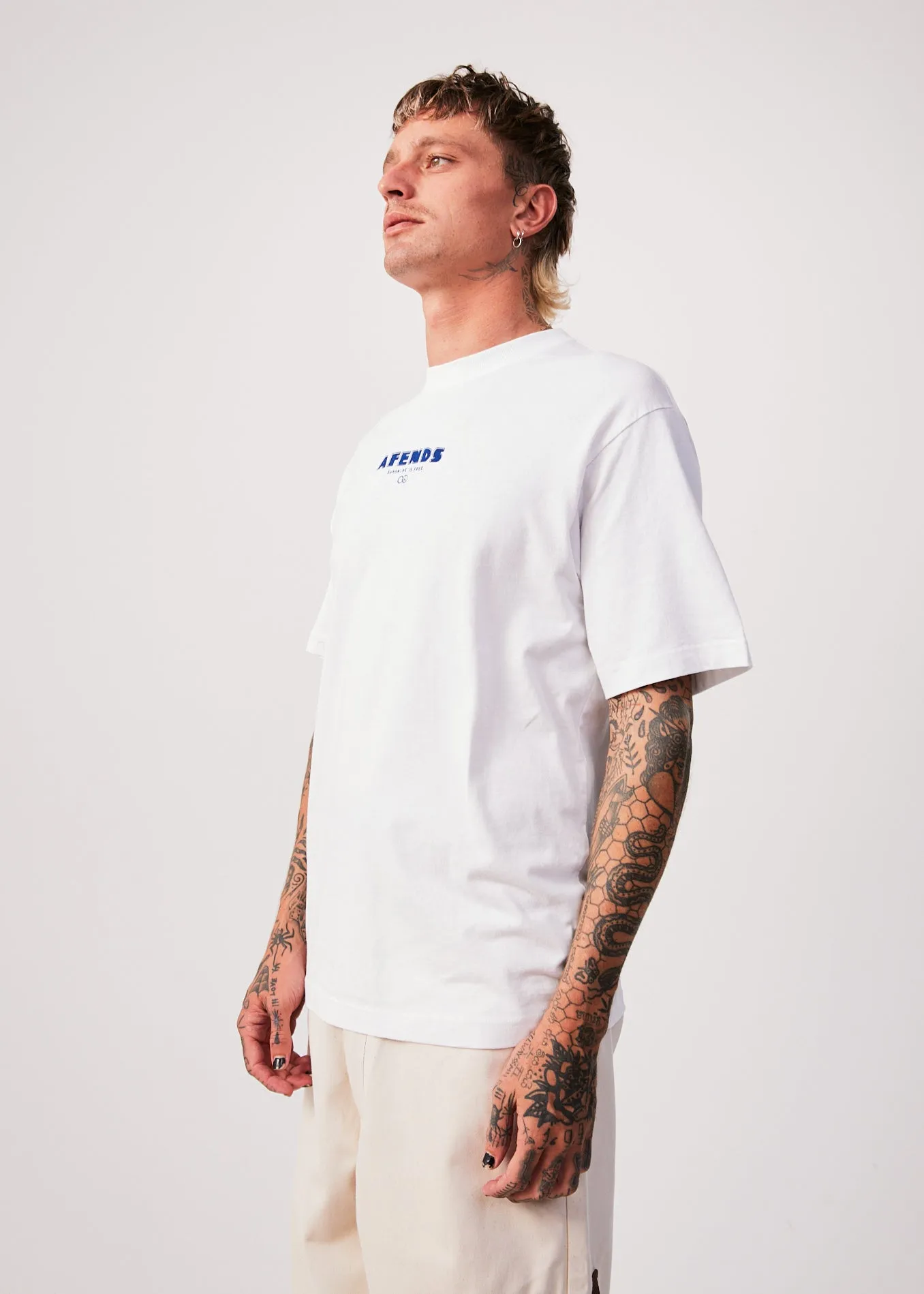 AFENDS Mens Revolution - Retro T-Shirt - White sold by Afends product image thumbnail 3