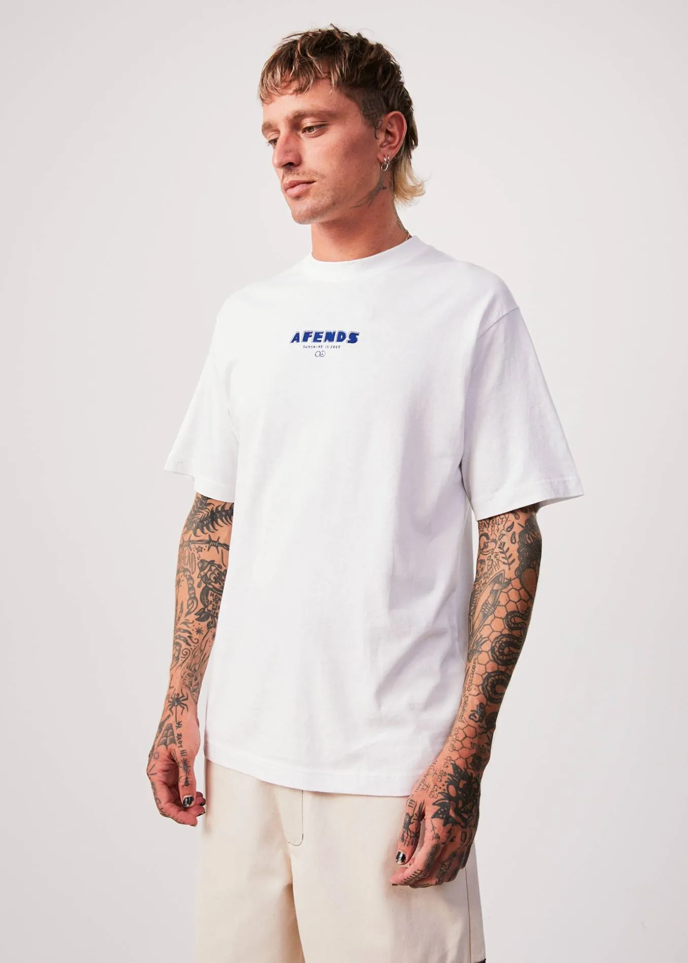 AFENDS Mens Revolution - Retro T-Shirt - White sold by Afends