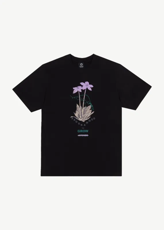 AFENDS Mens Communication - Retro Graphic T-Shirt - Black sold by Afends