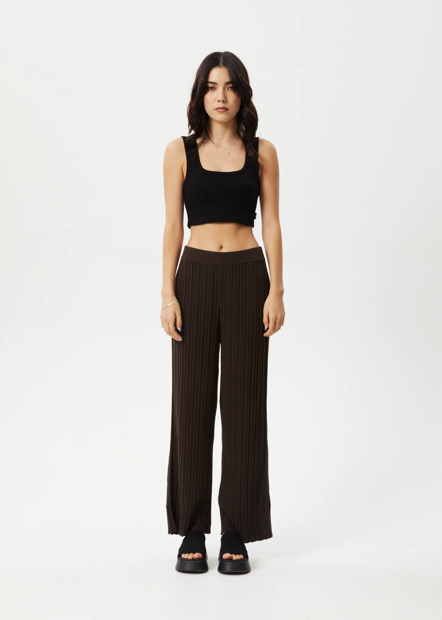AFENDS Womens Landed - Knit Pant - Coffee sold by Afends