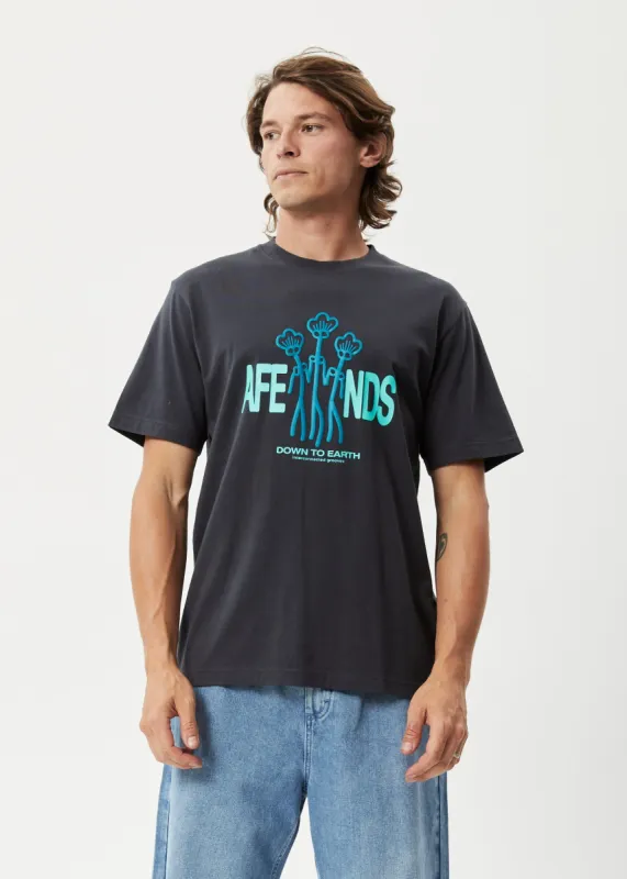 AFENDS Mens Grooves - Retro Graphic T-Shirt - Charcoal sold by Afends