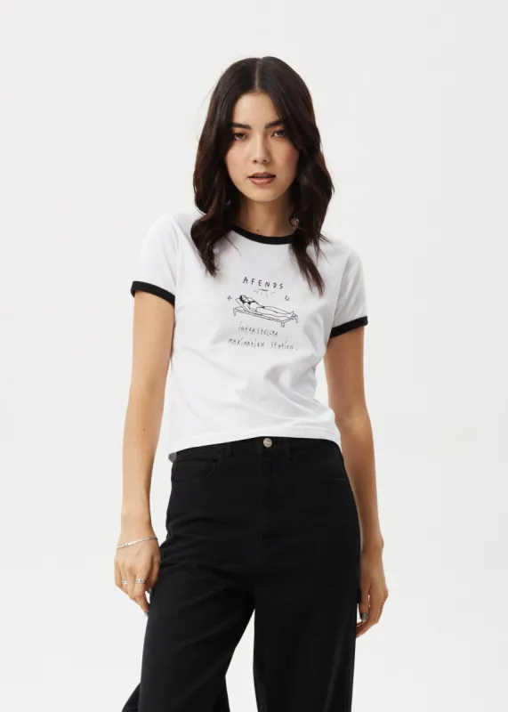 Afends Womens Baked - Ringer Baby Tee - White sold by Afends
