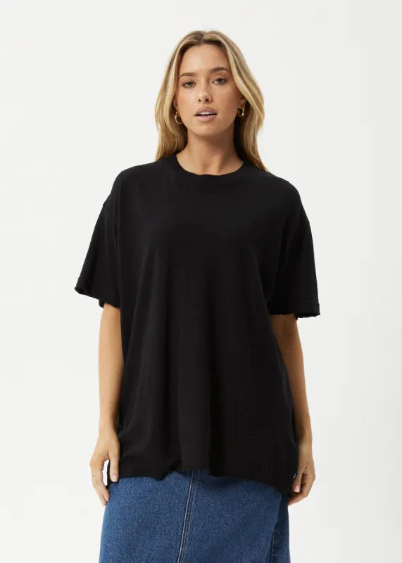 AFENDS Womens Slay - Oversized Tee - Black sold by Afends