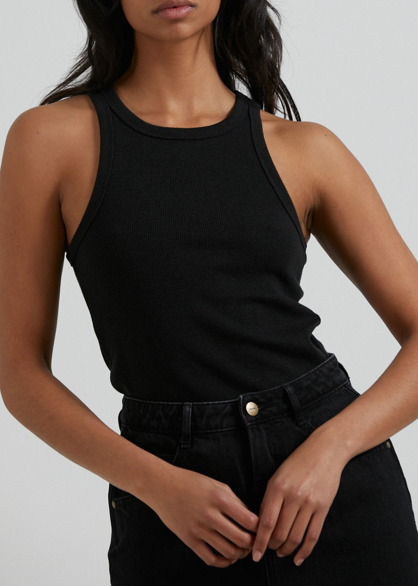 Afends Womens Lydia - Hemp Ribbed Singlet - Black sold by Afends product image thumbnail 2