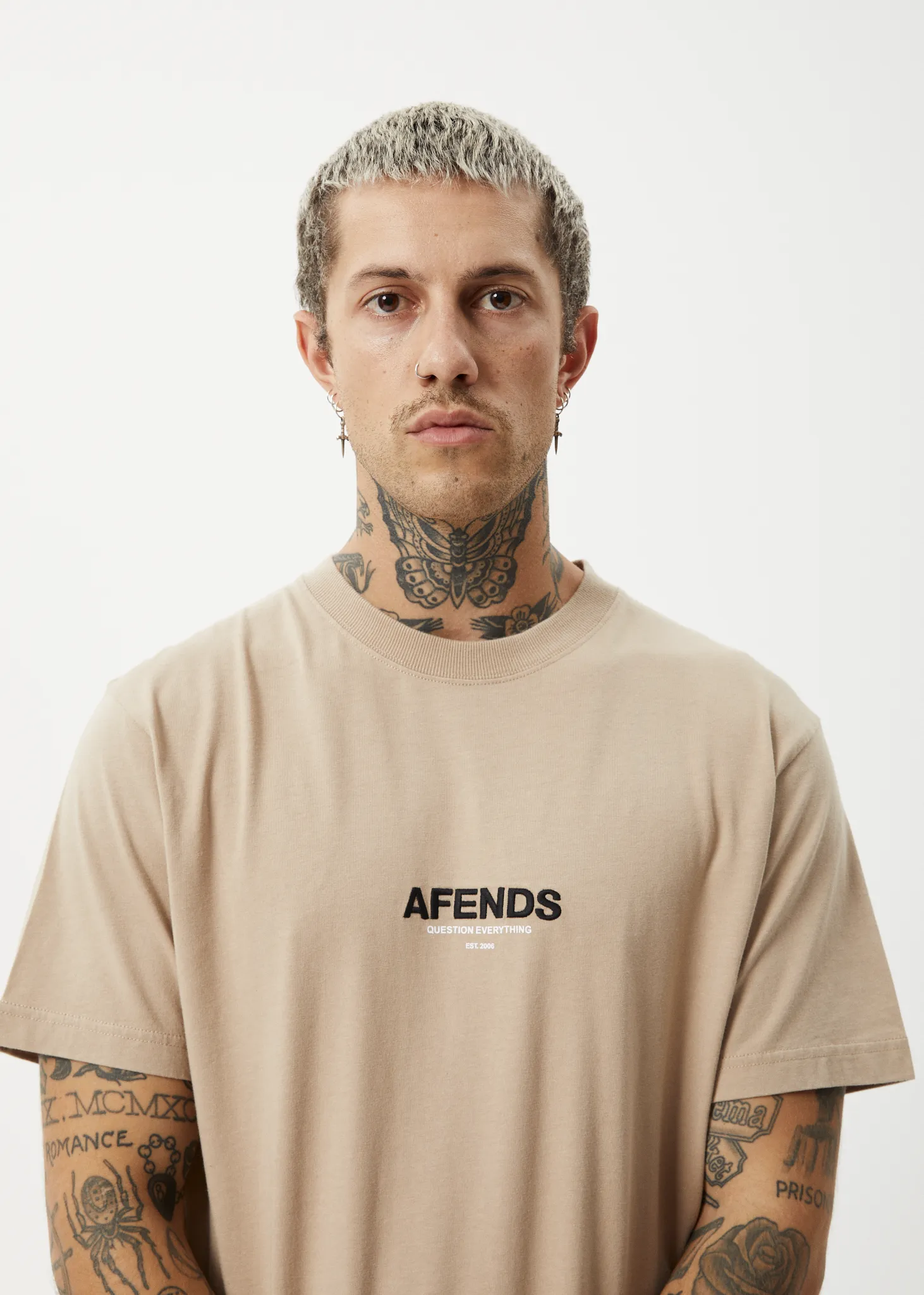 AFENDS Mens Vinyl - Retro Tee - Taupe sold by Afends product image thumbnail 5