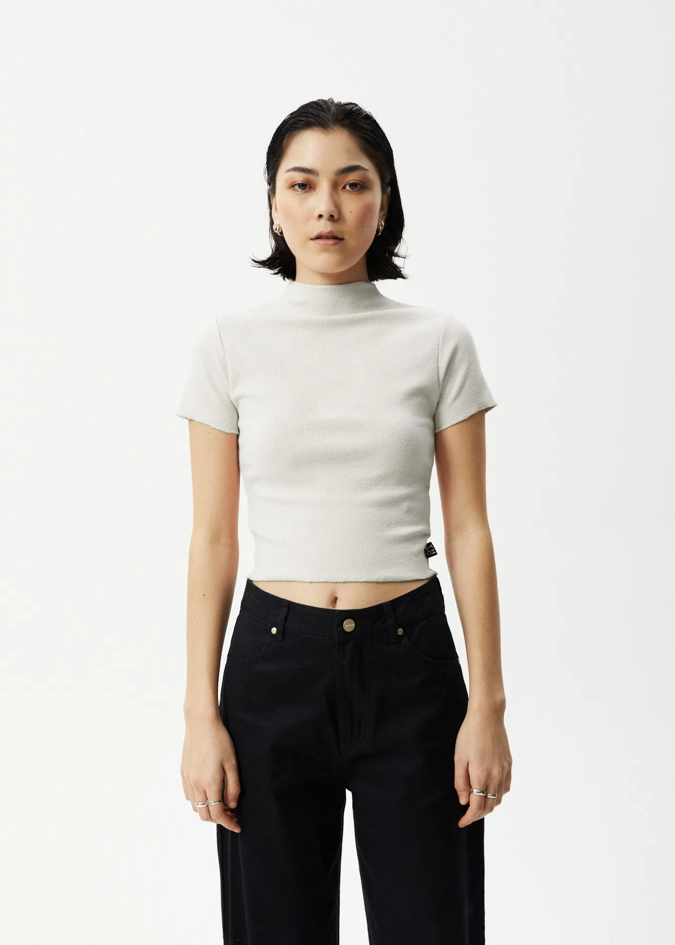 AFENDS Iconic - Ribbed T-Shirt - Off White sold by Afends