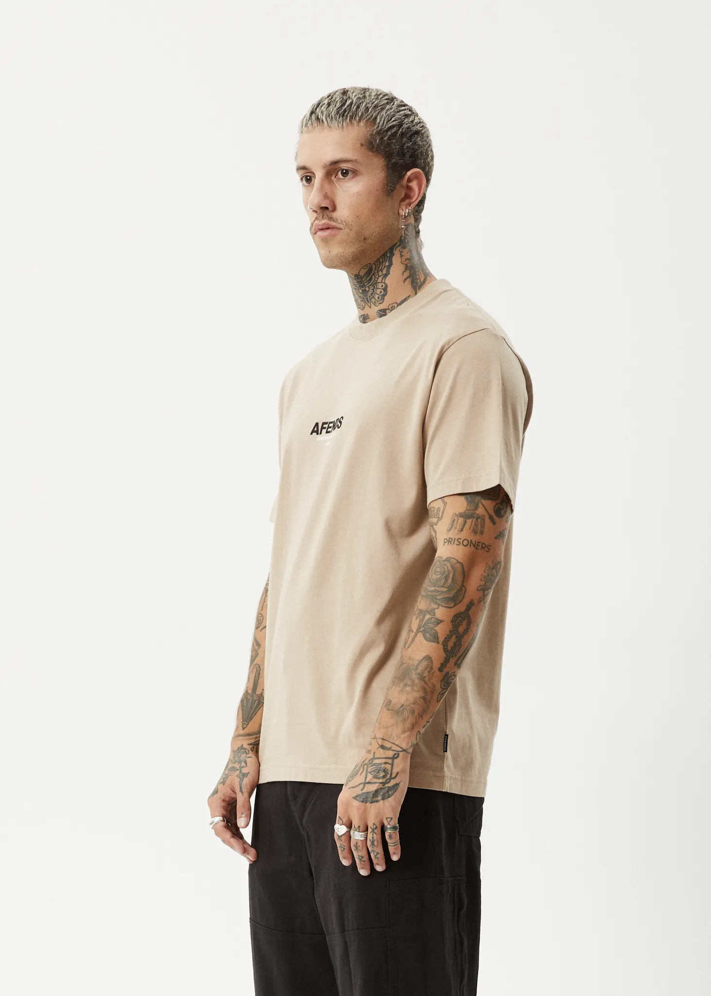 AFENDS Mens Vinyl - Retro Tee - Taupe sold by Afends product image thumbnail 3