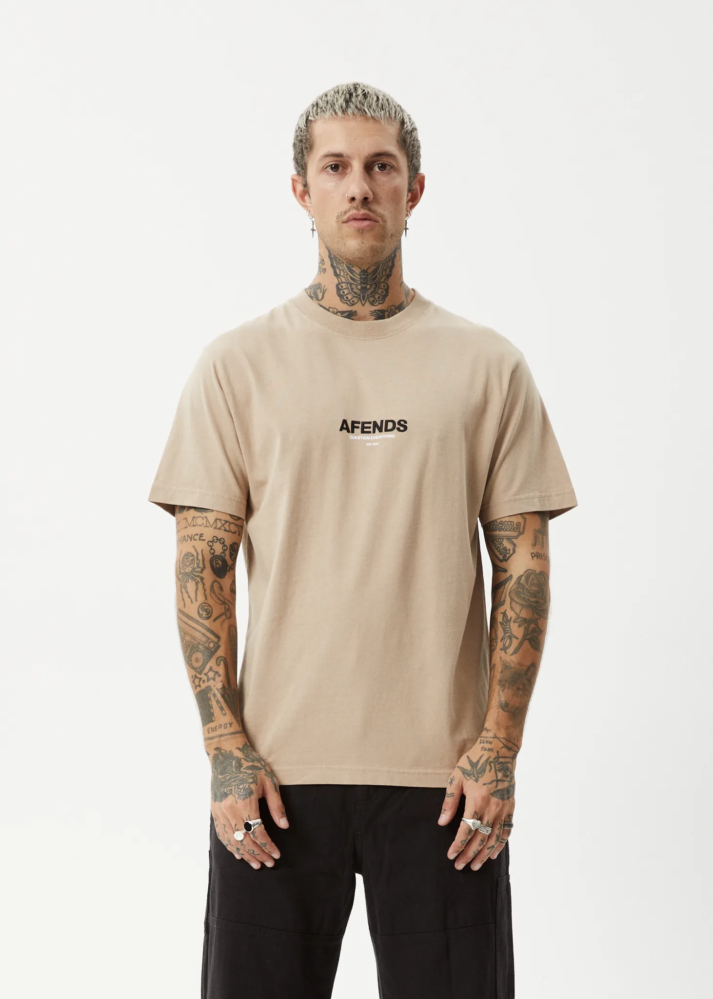 AFENDS Mens Vinyl - Retro Tee - Taupe sold by Afends product image thumbnail 2
