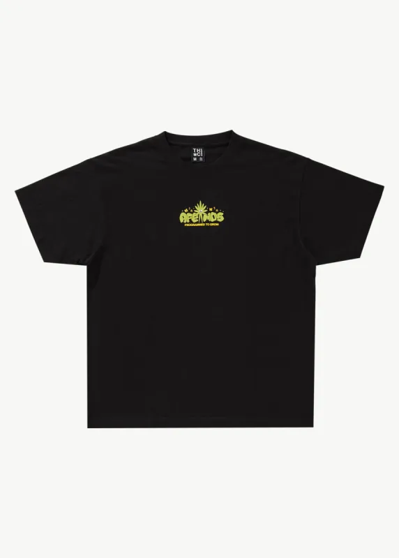 AFENDS Mens Programmed - Boxy Graphic Logo T-Shirt - Black sold by Afends