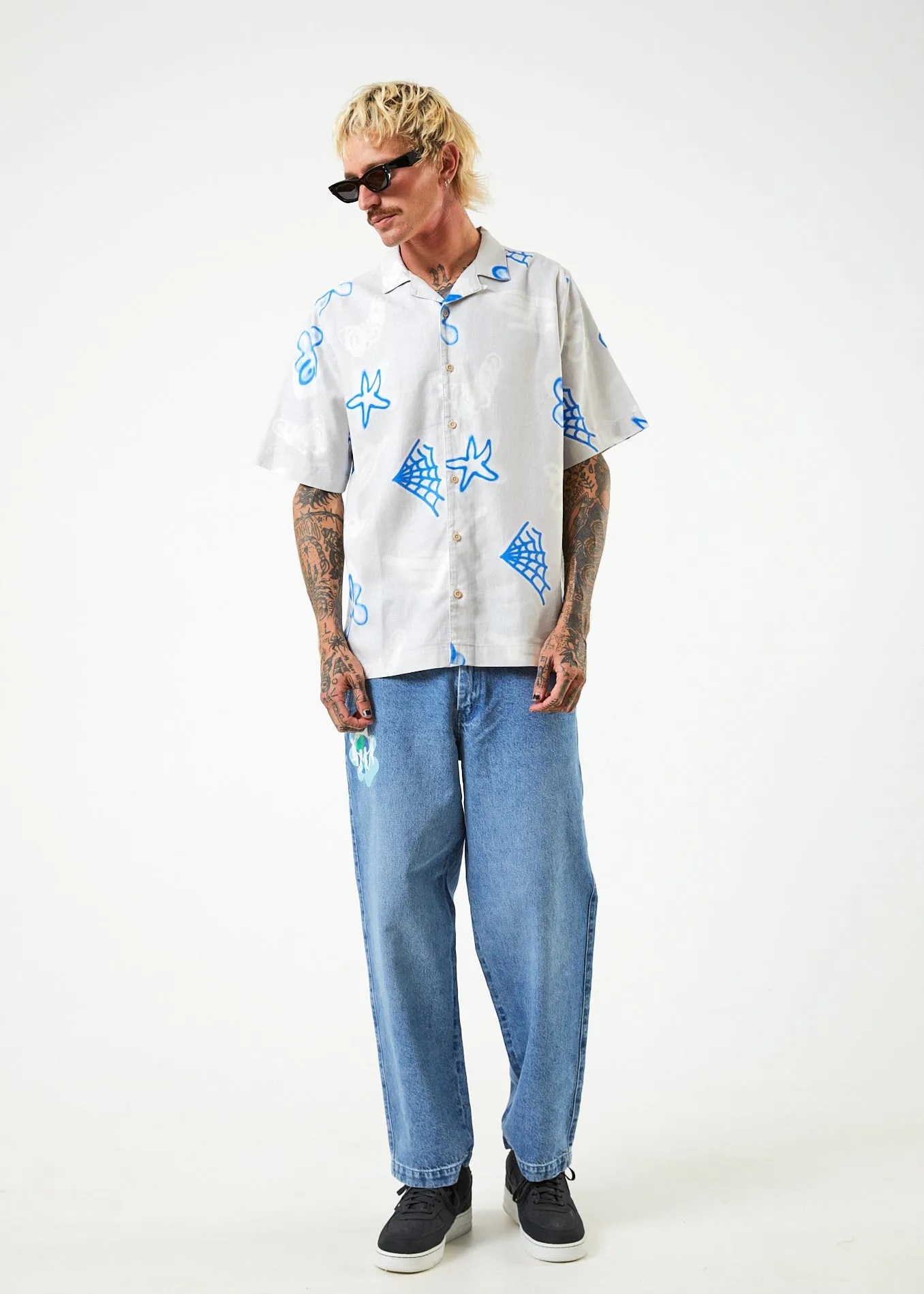 AFENDS Mens Planetary - Cuban Short Sleeve Shirt - Smoke sold by Afends product image thumbnail 3