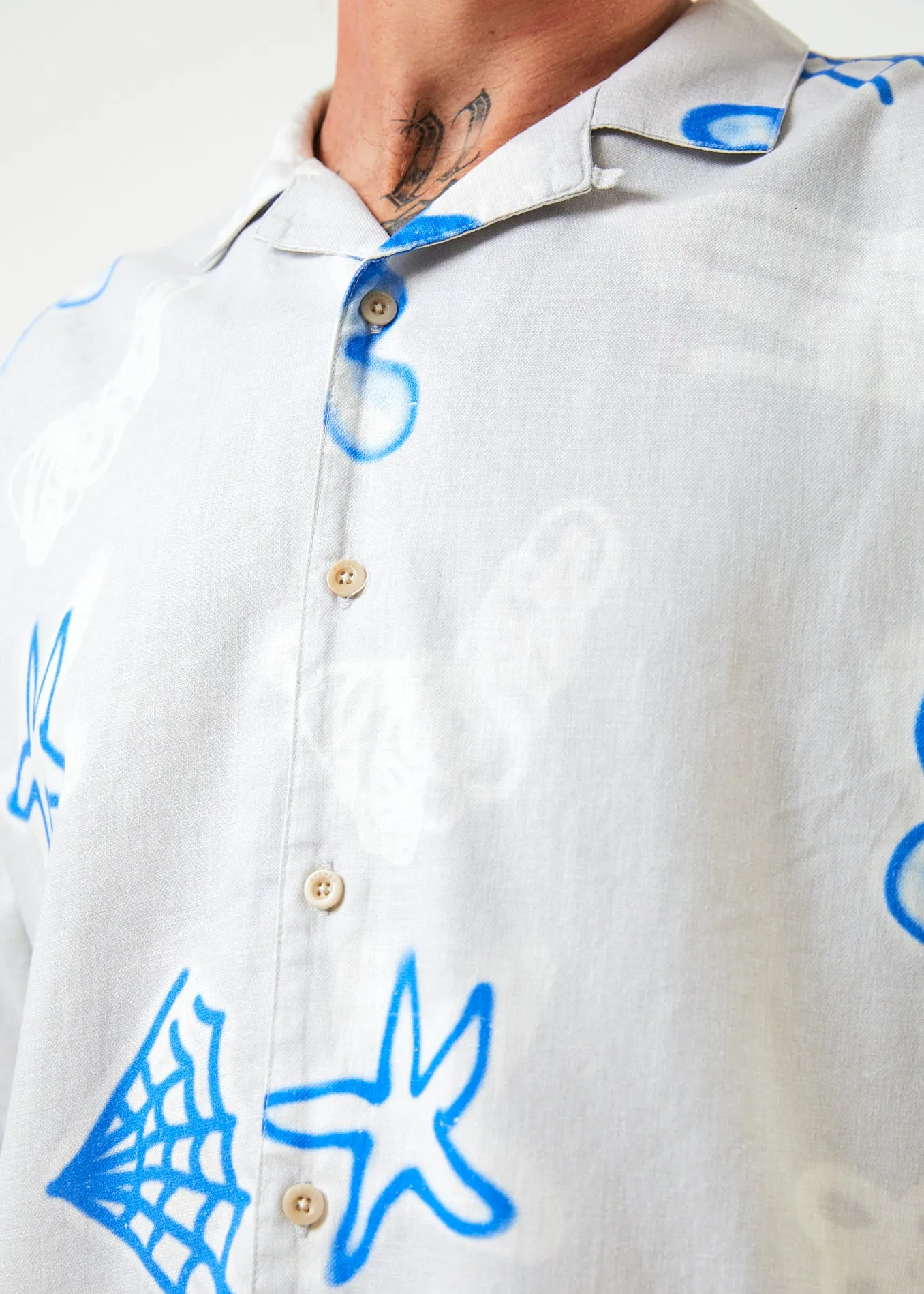 AFENDS Mens Planetary - Cuban Short Sleeve Shirt - Smoke sold by Afends product image thumbnail 2