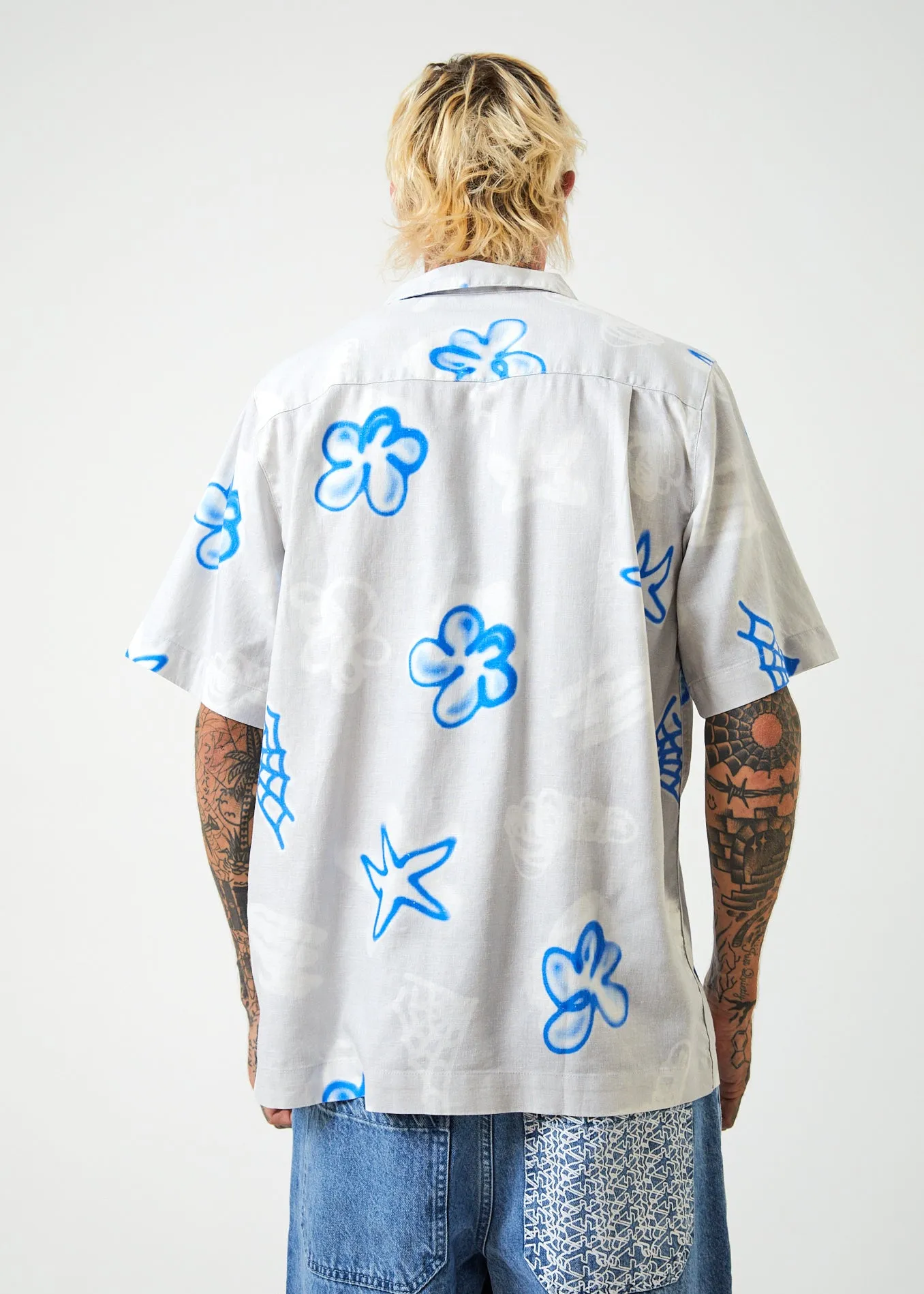 AFENDS Mens Planetary - Cuban Short Sleeve Shirt - Smoke sold by Afends product image thumbnail 5