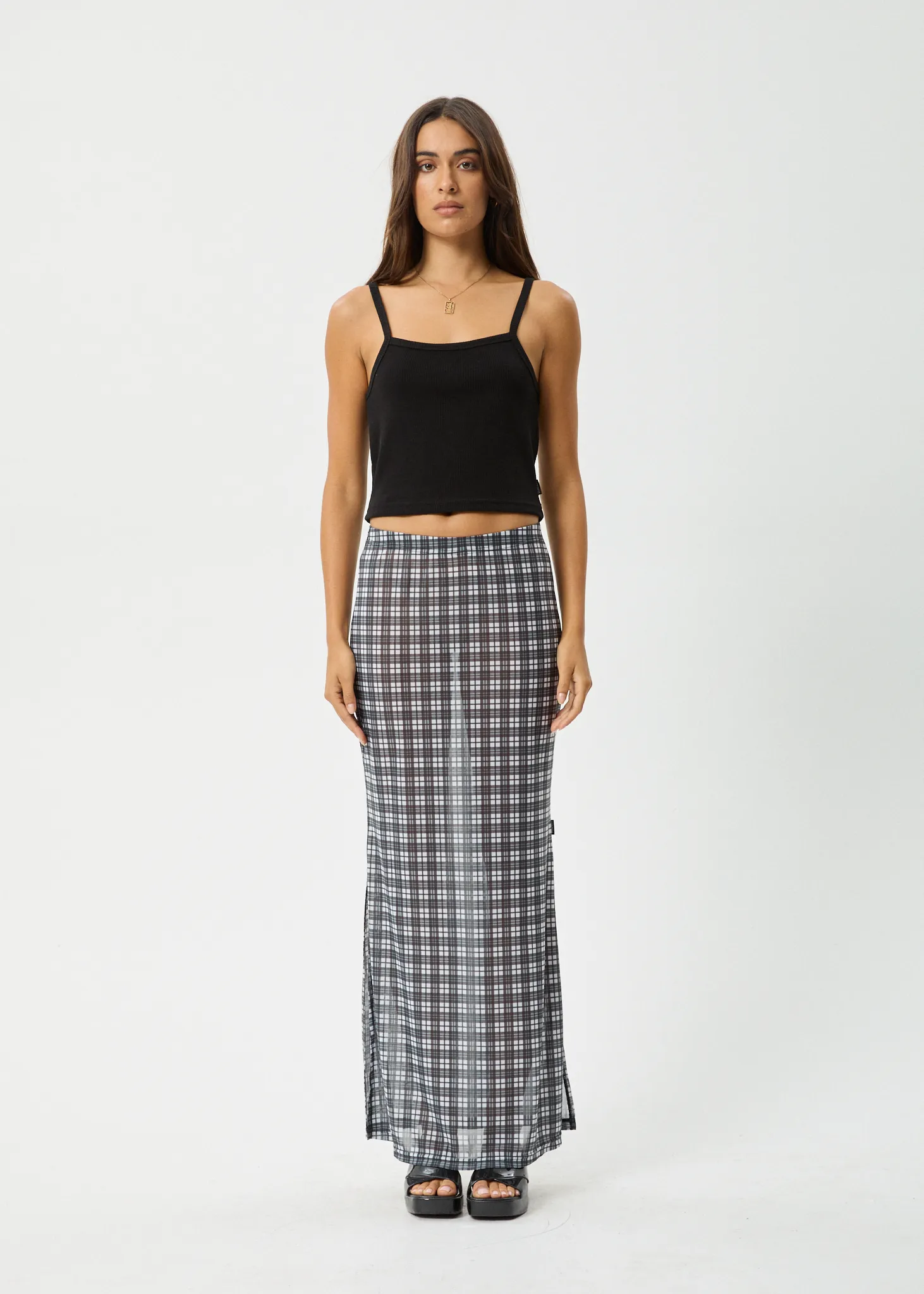 AFENDS Womens Asher - Sheer Maxi Skirt - Black sold by Afends