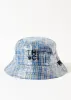 AFENDS Unisex Porcelain - Check Coated Bucket Hat - Electric Blue sold by Afends