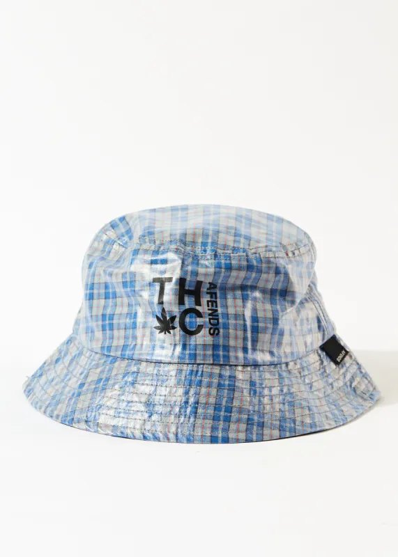 AFENDS Unisex Porcelain - Check Coated Bucket Hat - Electric Blue sold by Afends