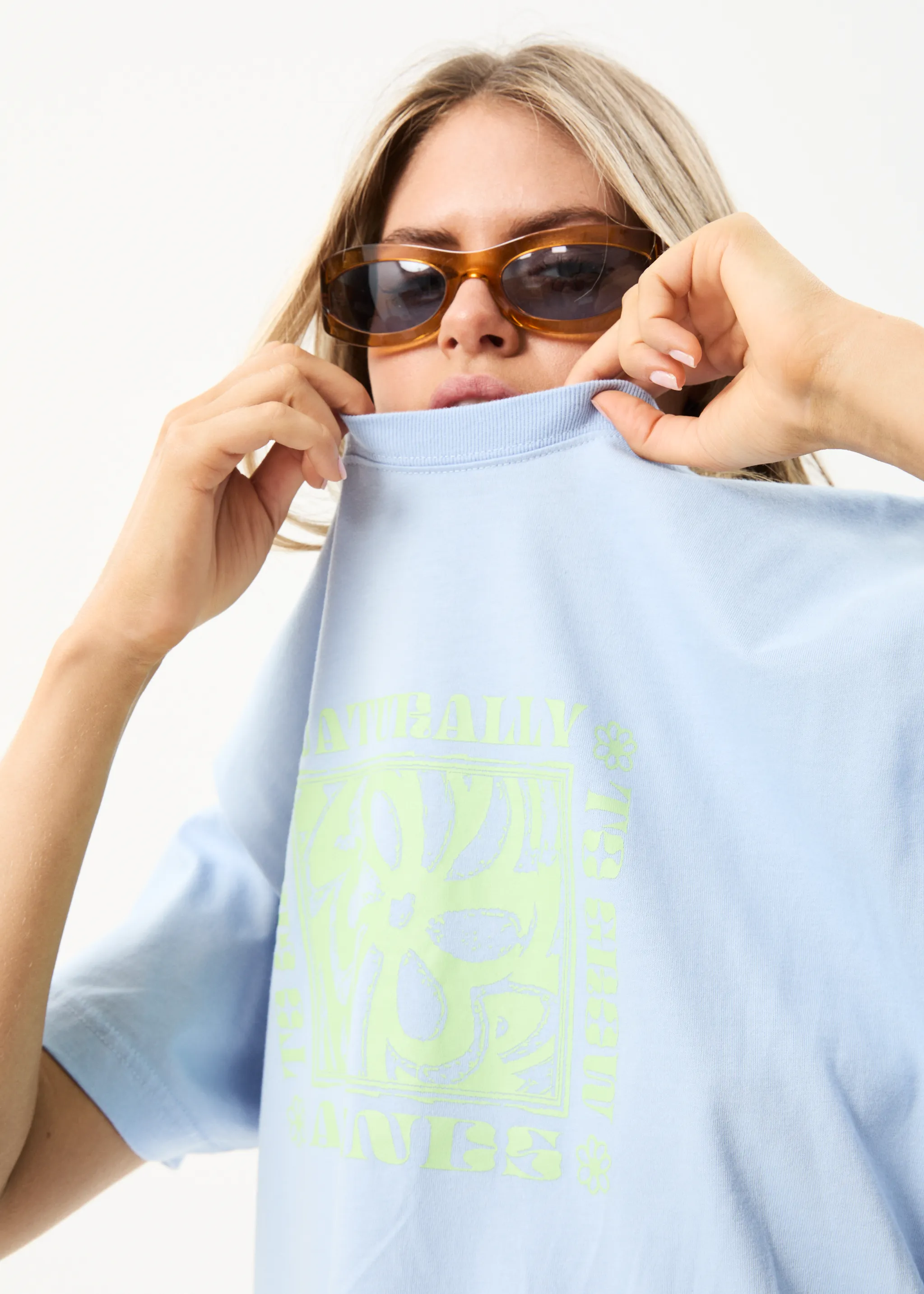 AFENDS Womens To Grow - Oversized Graphic T-Shirt - Powder Blue sold by Afends product image thumbnail 2